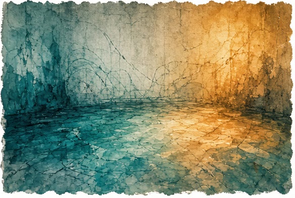 Abstract light and paper forms representing an audience afterimage